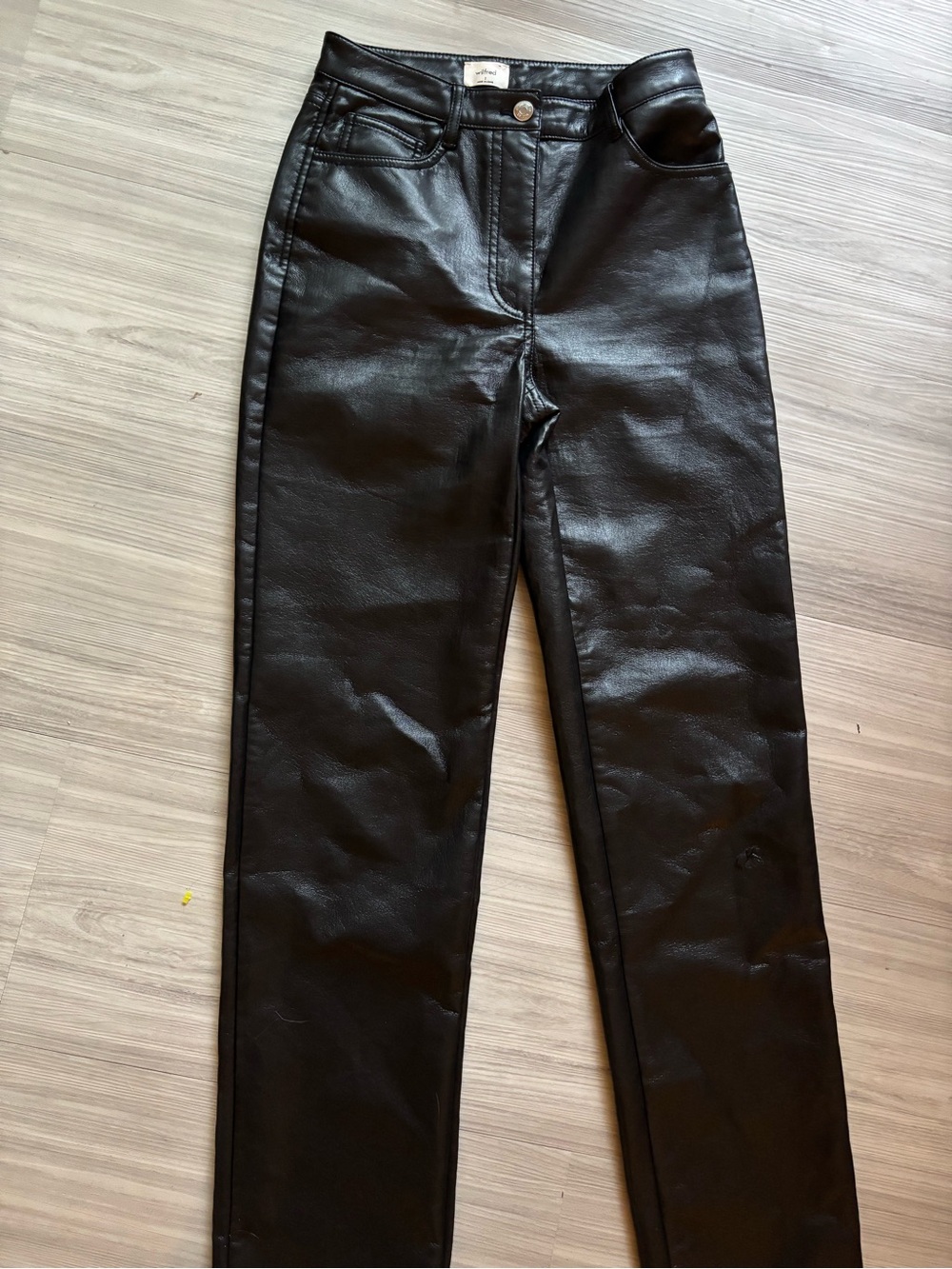 Wilfred Black Straight-Leg Faux Leather Pants